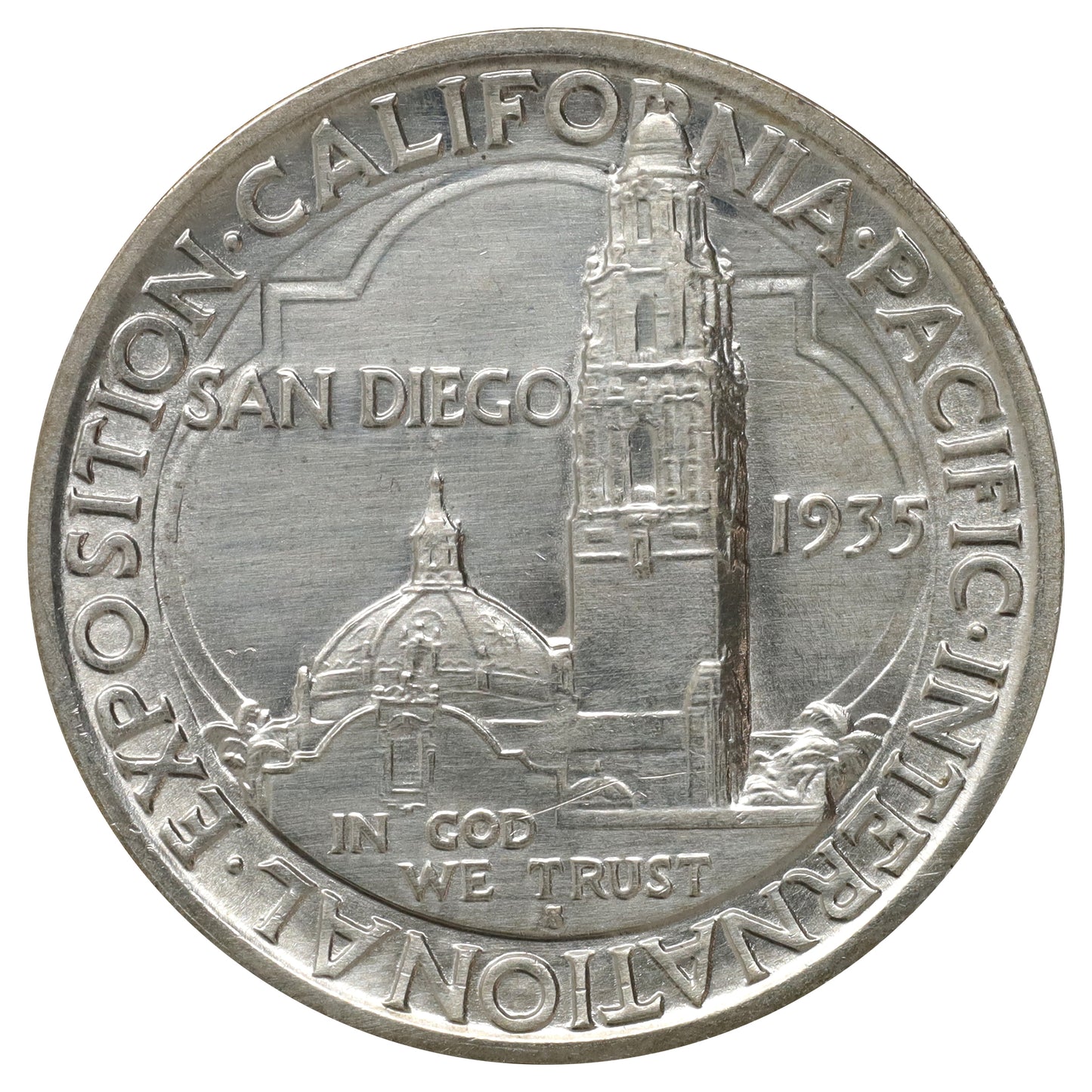 1935 S USA CA Pacific International Exposition Half Dollar Choice BU (MS64) Scratched