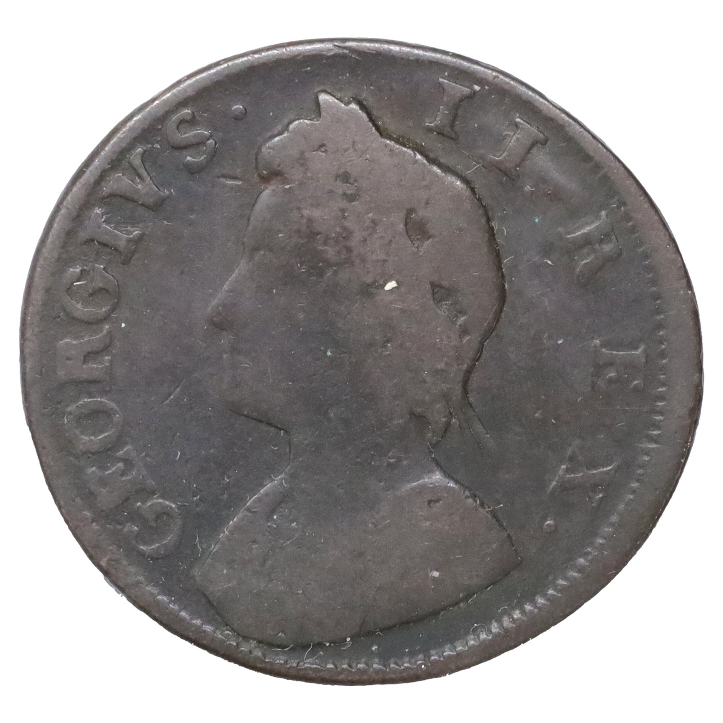 Great Britain 1732 George II 1 Farthing Very Good (VG8) DOD