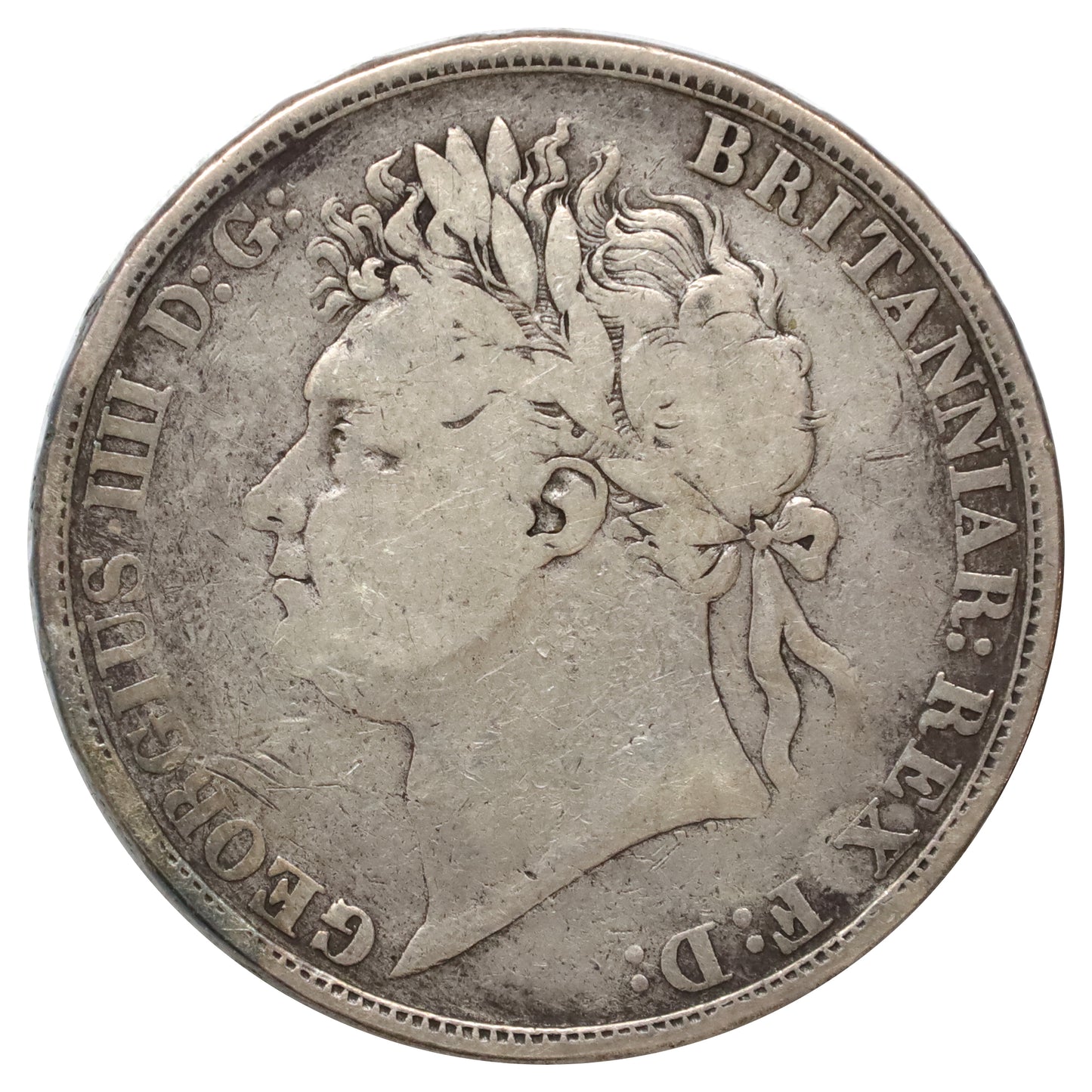 Great Britain 1821 George IV 1 Crown Very Good (VG8) Scratched, marks, or impaired