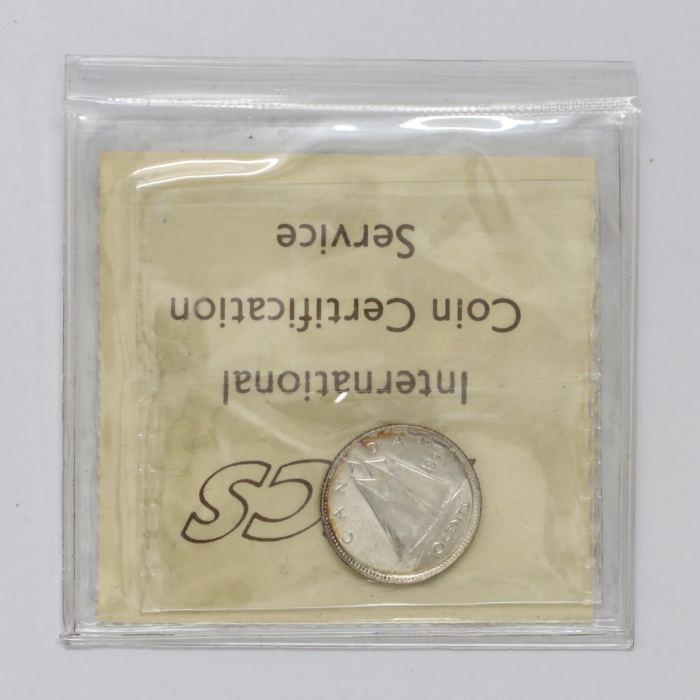 1943 Canada 10-cents ICCS Certified MS60 Cameo (DOD)