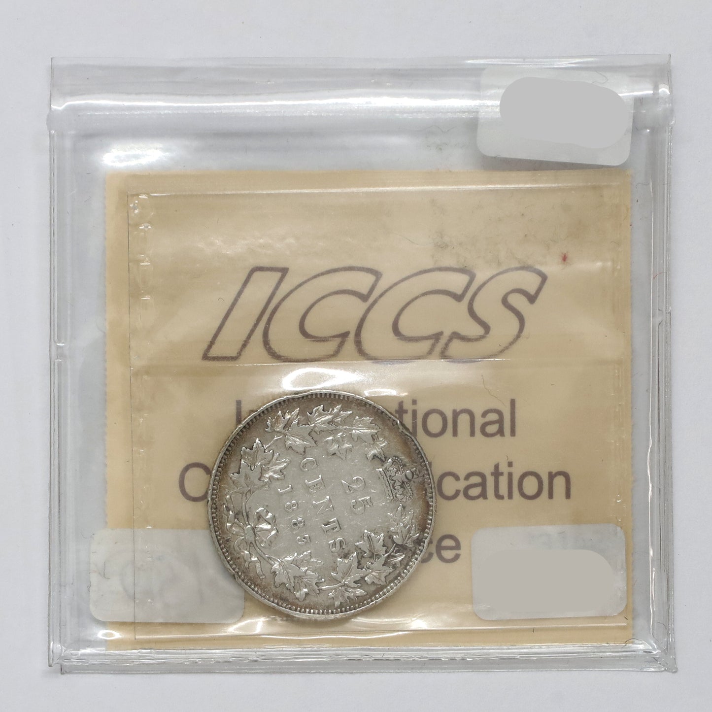 1883H Canada 25-cents ICCS Certified VF20 (Scratched)