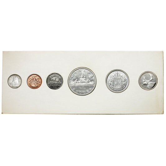 1956 Canada Proof Like Set - Original White Cardboard.
