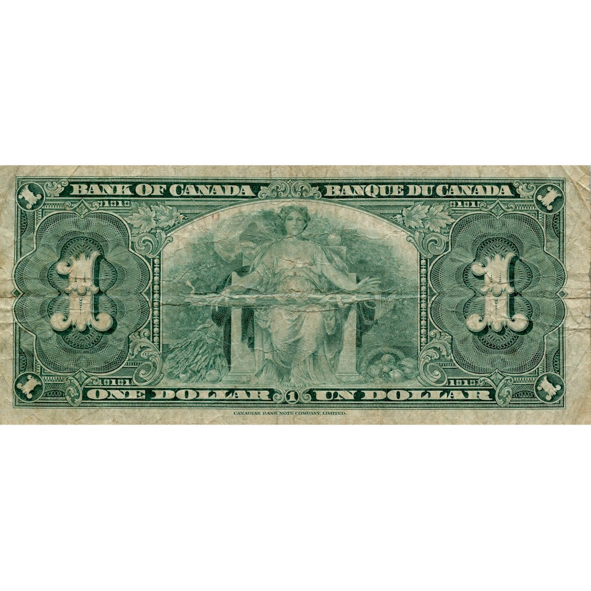 BC-21c 1937 Canada $1 Gordon-Towers, U/L, VG-F (VG10)
