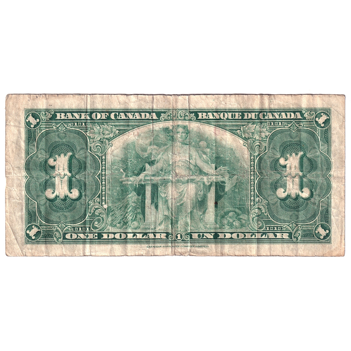 BC-21c 1937 Canada $1 Gordon-Towers, X/L, VG-F (VG10)