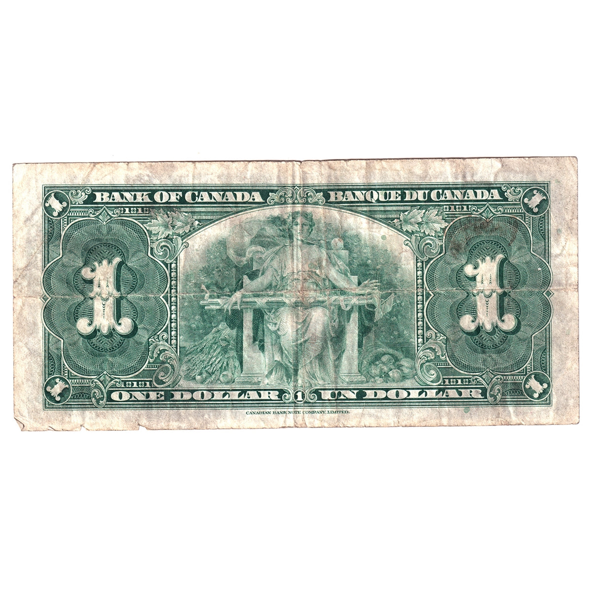 BC-21d 1937 Canada $1 Coyne-Towers, U/M, Circ