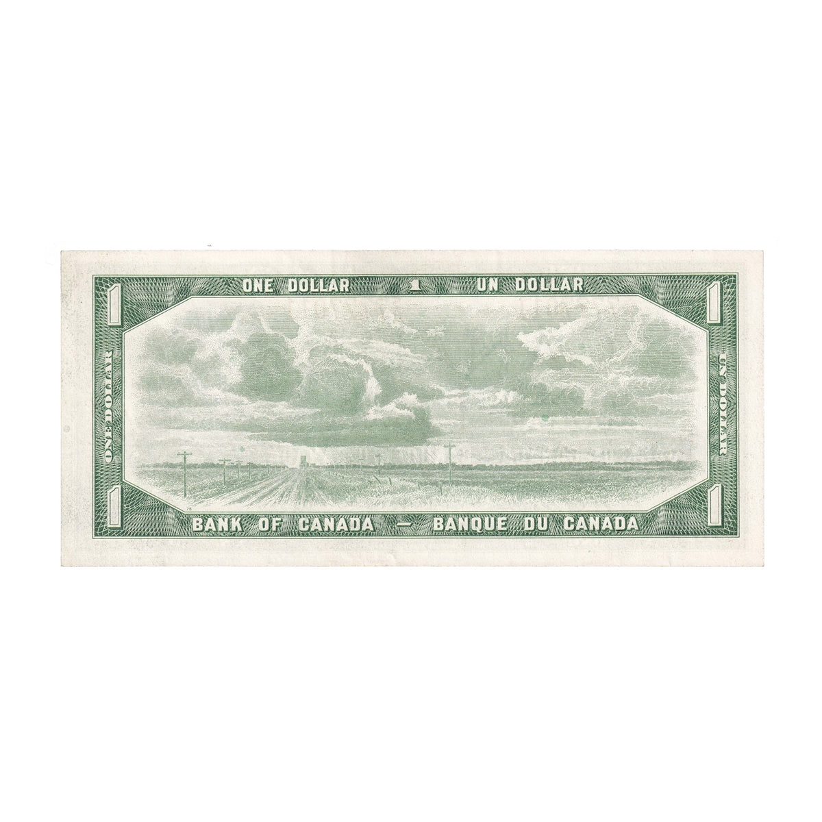 BC-37b-i 1954 Canada $1 Beattie-Rasminsky, S/P, Almost Uncirculated (AU50)