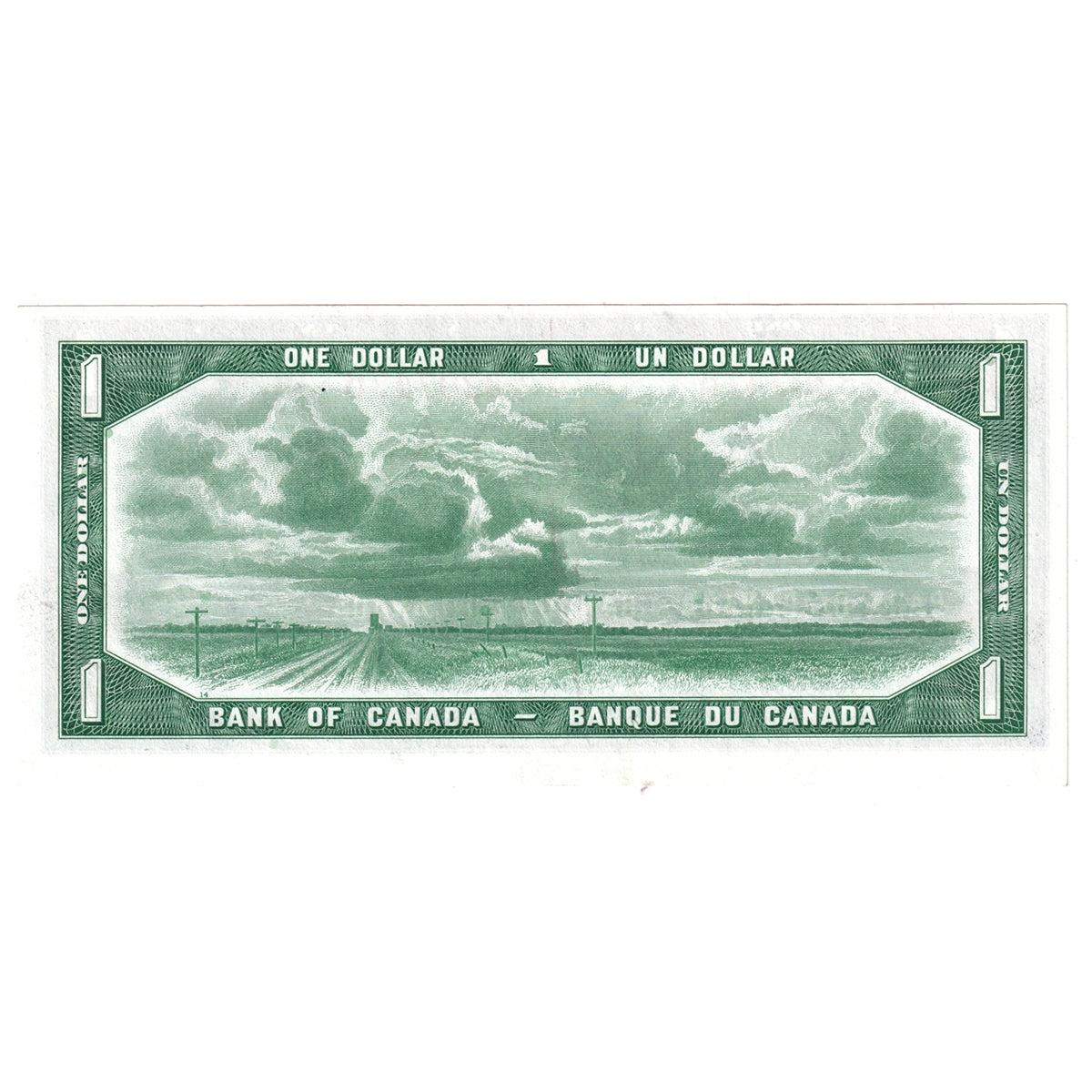 BC-29b 1954 Canada $1 Beattie-Coyne, Devil's Face, L/A, Almost Uncirculated (AU50)