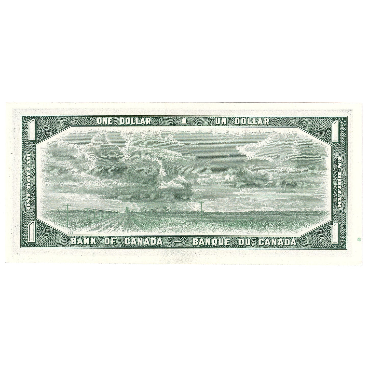 BC-37b 1954 Canada $1 Beattie-Rasminsky, F/Y, AU-UNC