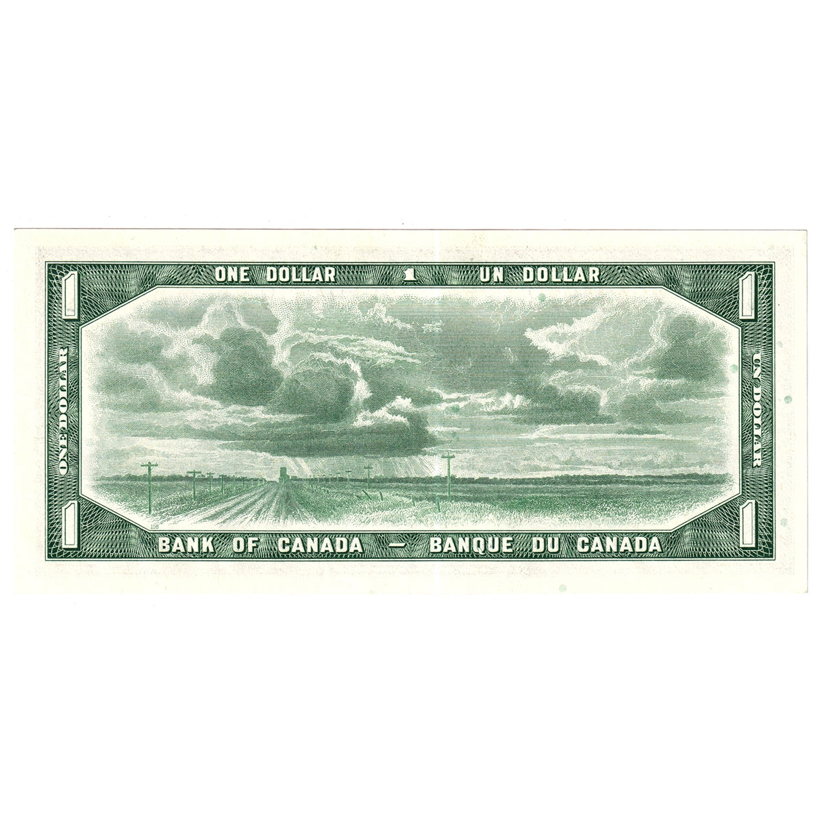 BC-37b 1954 Canada $1 Beattie-Rasminsky, G/Y, Choice Uncirculated (CUNC63)