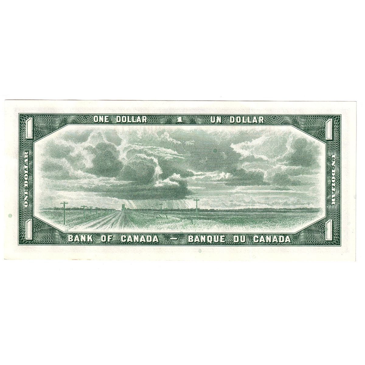 BC-37b 1954 Canada $1 Beattie-Rasminsky, I/Y, AU-UNC (AU55)