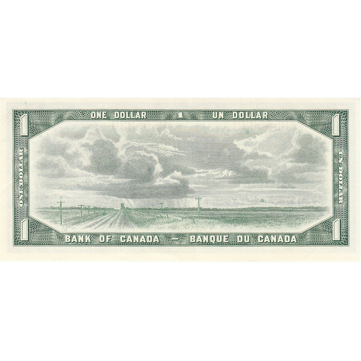 BC-37b 1954 Canada $1 Beattie-Rasminsky, J/Y, Almost Uncirculated (AU50)
