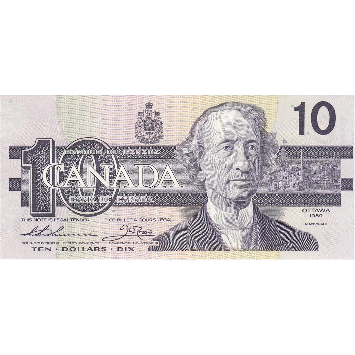 BC-57a 1989 Canada $10 Thiessen-Crow, BDF, CUNC