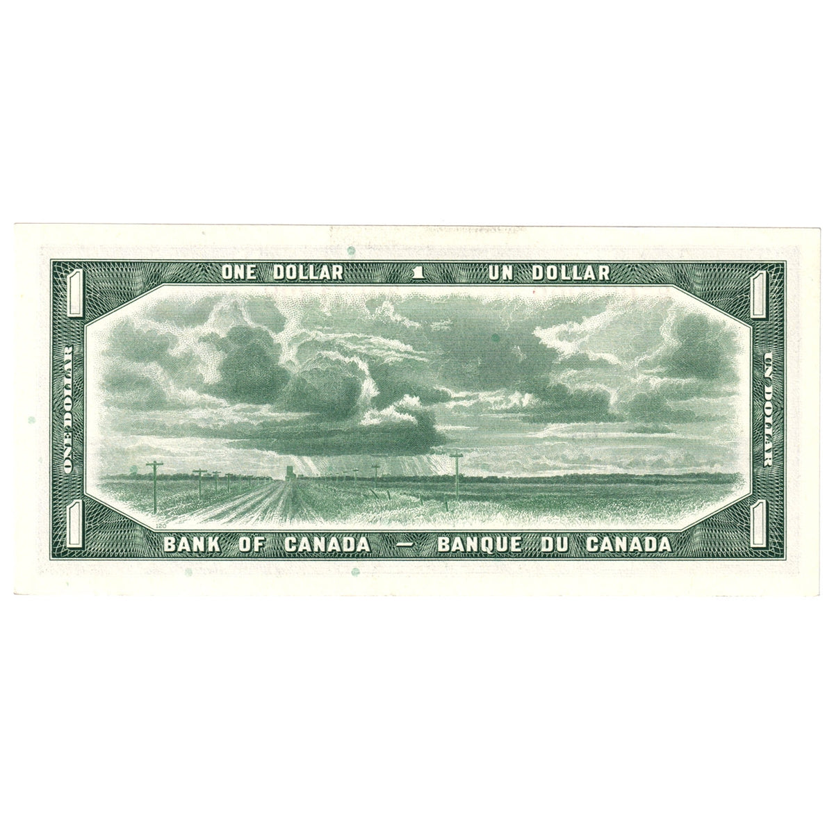 BC-37b 1954 Canada $1 Beattie-Rasminsky, O/Y, AU-UNC (AU55)