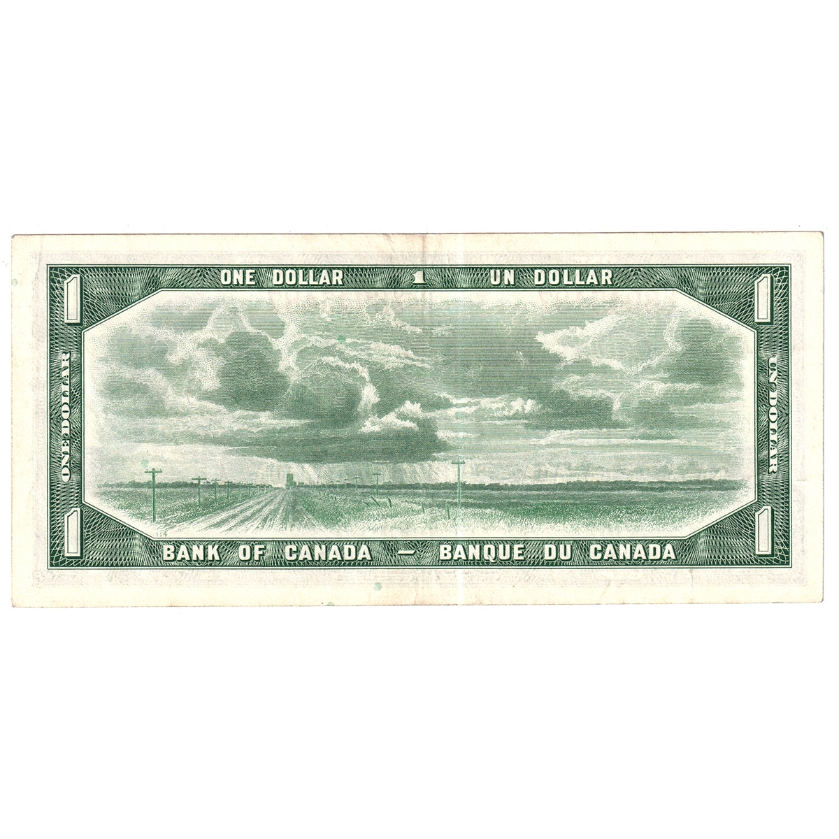 BC-37b 1954 Canada $1 Beattie-Rasminsky, U/O, Extra Fine (EF40)