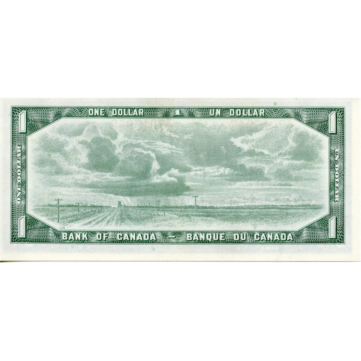 BC-37b 1954 Canada $1 Beattie-Rasminsky, U/Y, AU-UNC (AU55)