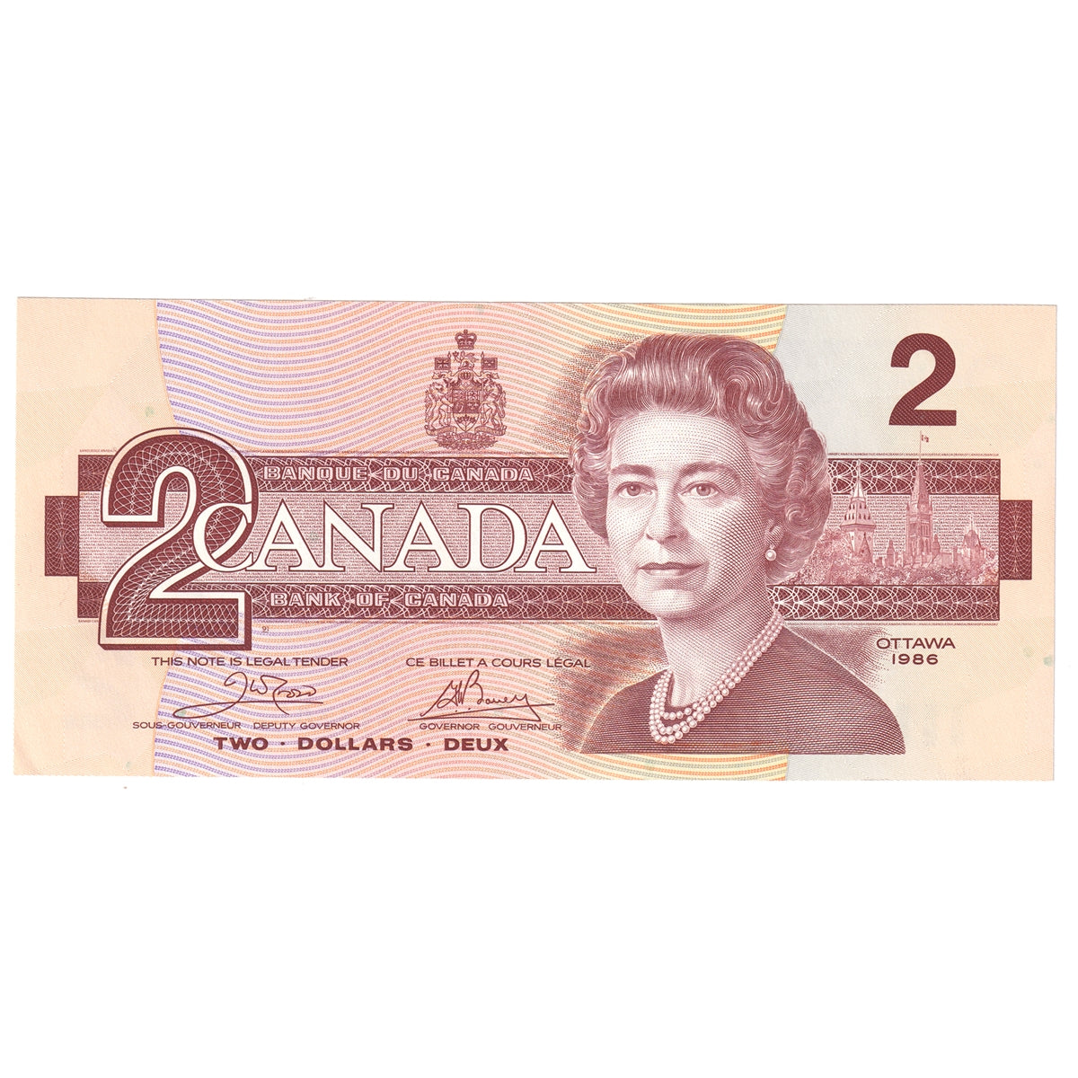 BC-55a 1986 Canada $2 Crow-Bouey, ARW, AU-UNC (AU55)