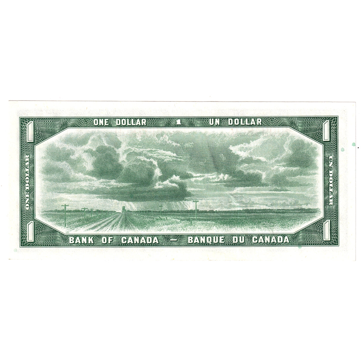 BC-37bA 1954 Canada $1 Beattie-Rasminsky, *O/Y, Almost Uncirculated (AU50)