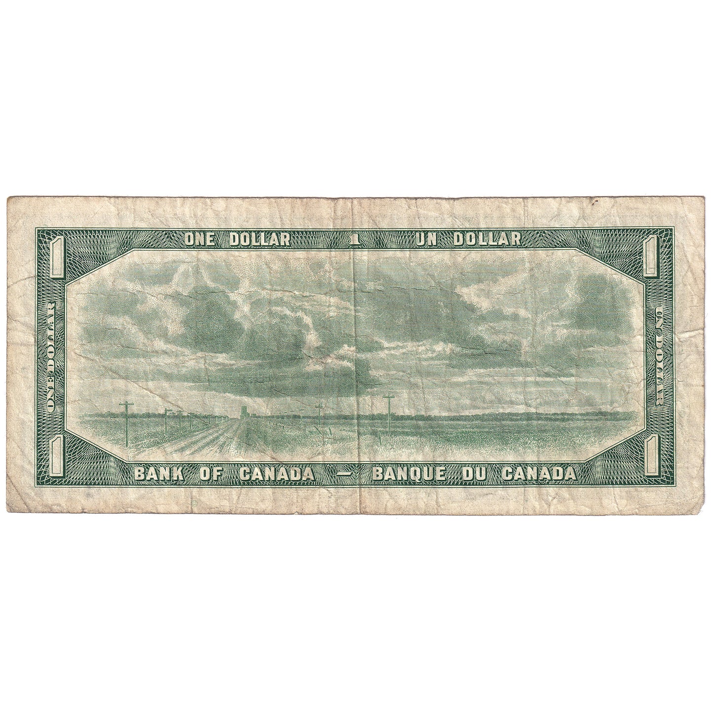 BC-37bA 1954 Canada $1 Beattie-Rasminsky, *O/Y, Fine (F12)