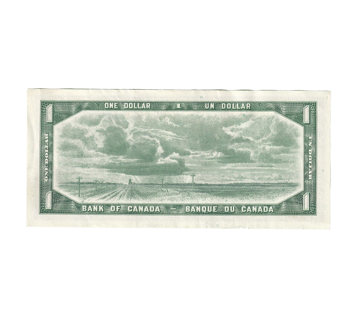 BC-37b-i 1954 Canada $1 Beattie-Rasminsky, A/F, Almost Uncirculated (AU50)