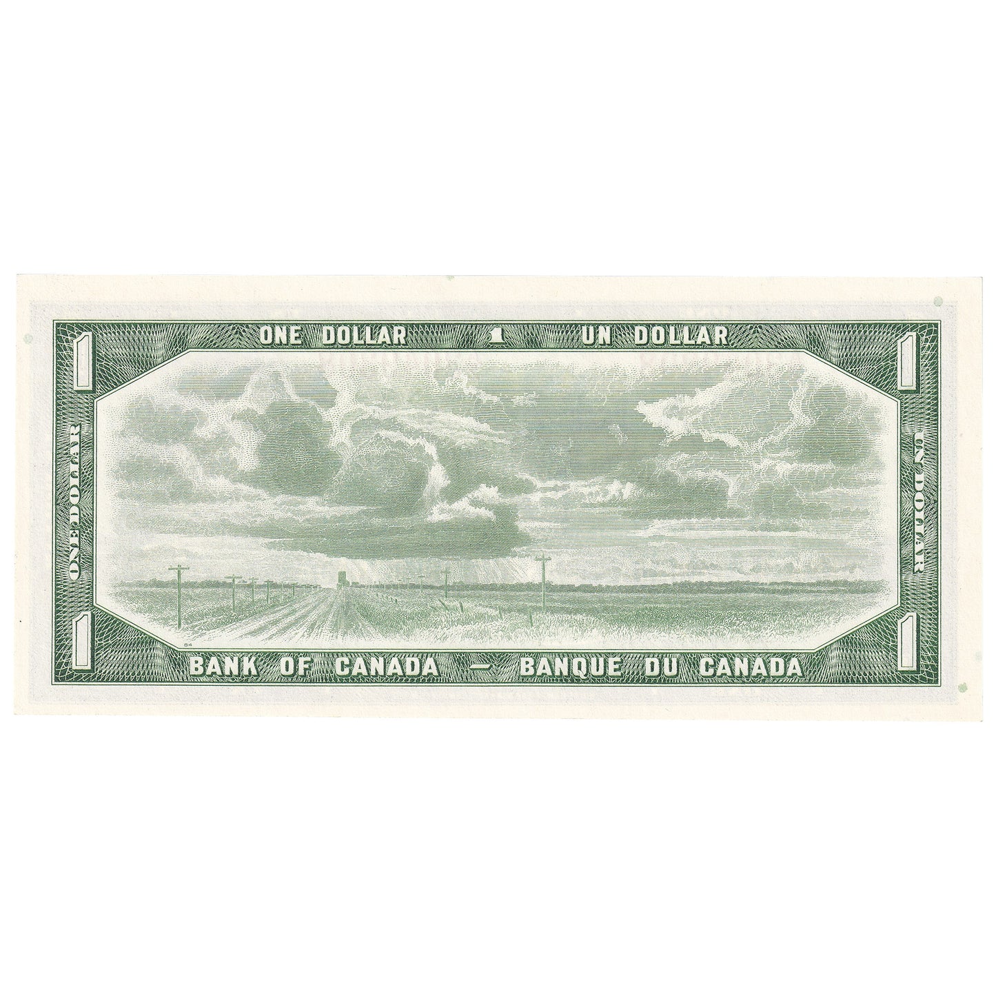 BC-37b-i 1954 Canada $1 Beattie-Rasminsky, A/Z, Uncirculated (MS60)
