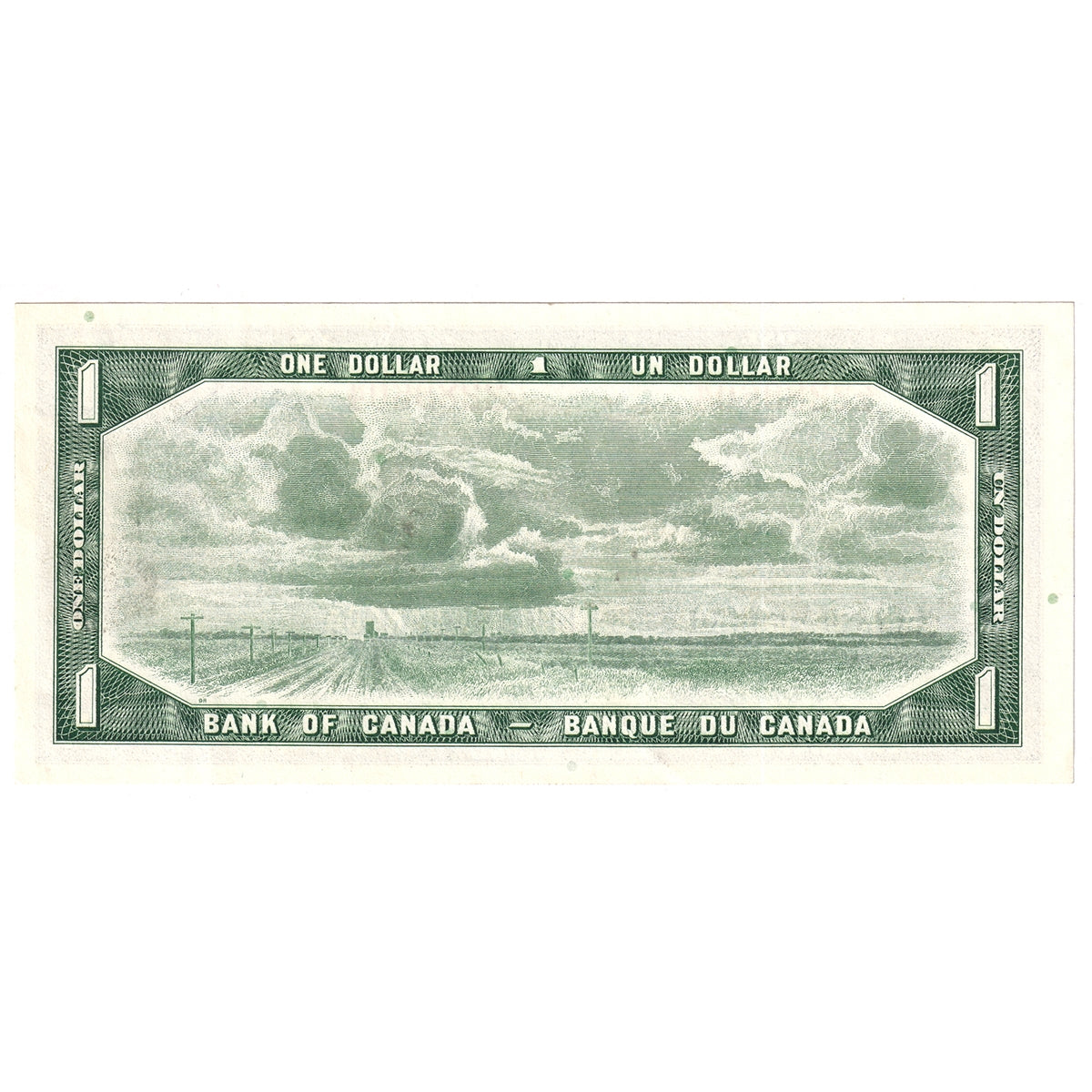 BC-37b-i 1954 Canada $1 Beattie-Rasminsky, F/Z, Almost Uncirculated (AU50)