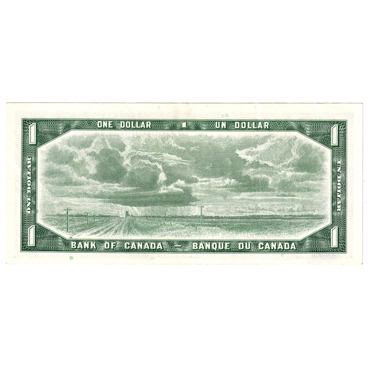 BC-37b-i 1954 Canada $1 Beattie-Rasminsky, F/Z, AU-UNC (AU55)