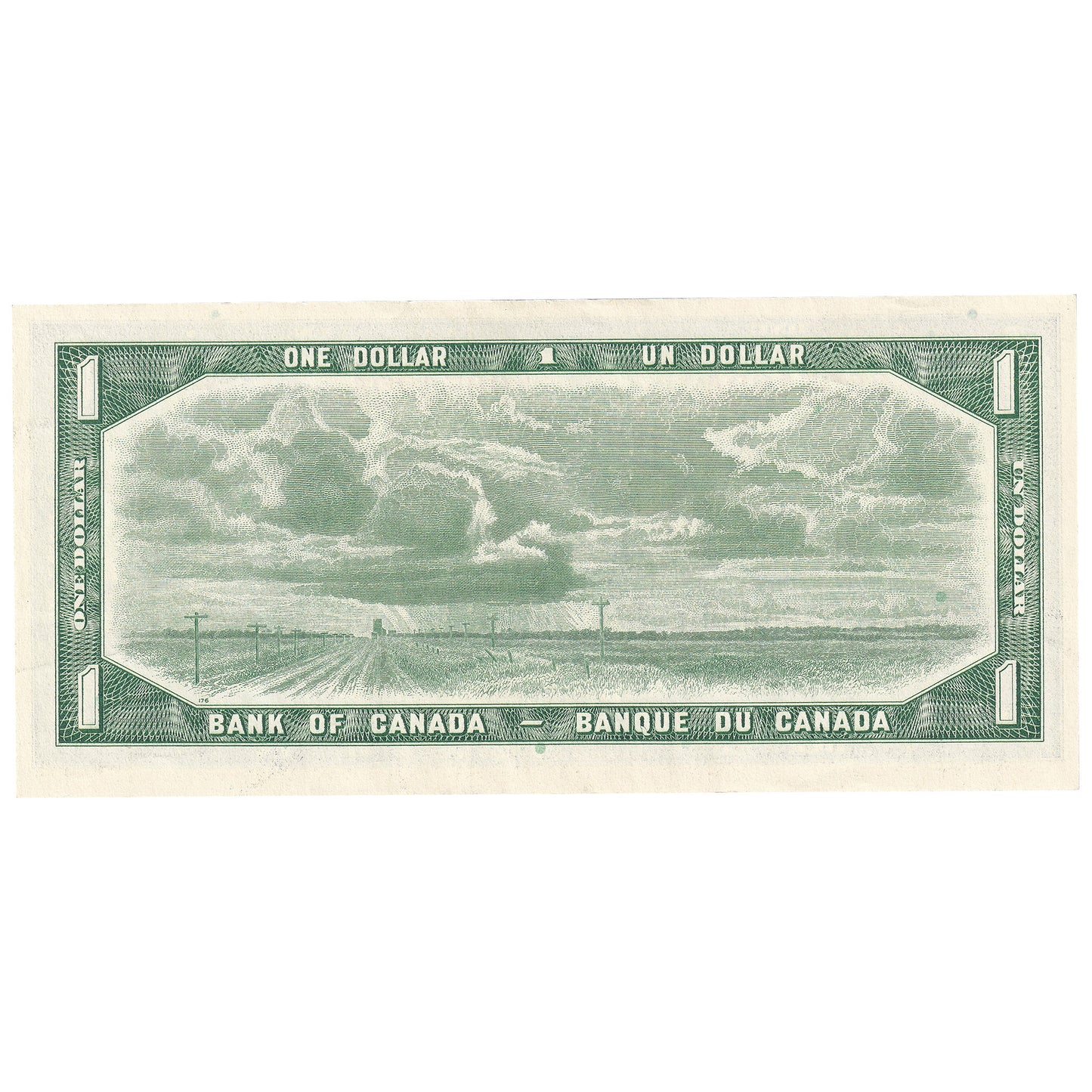 BC-37b-i 1954 Canada $1 Beattie-Rasminsky, G/F, Almost Uncirculated (AU50)