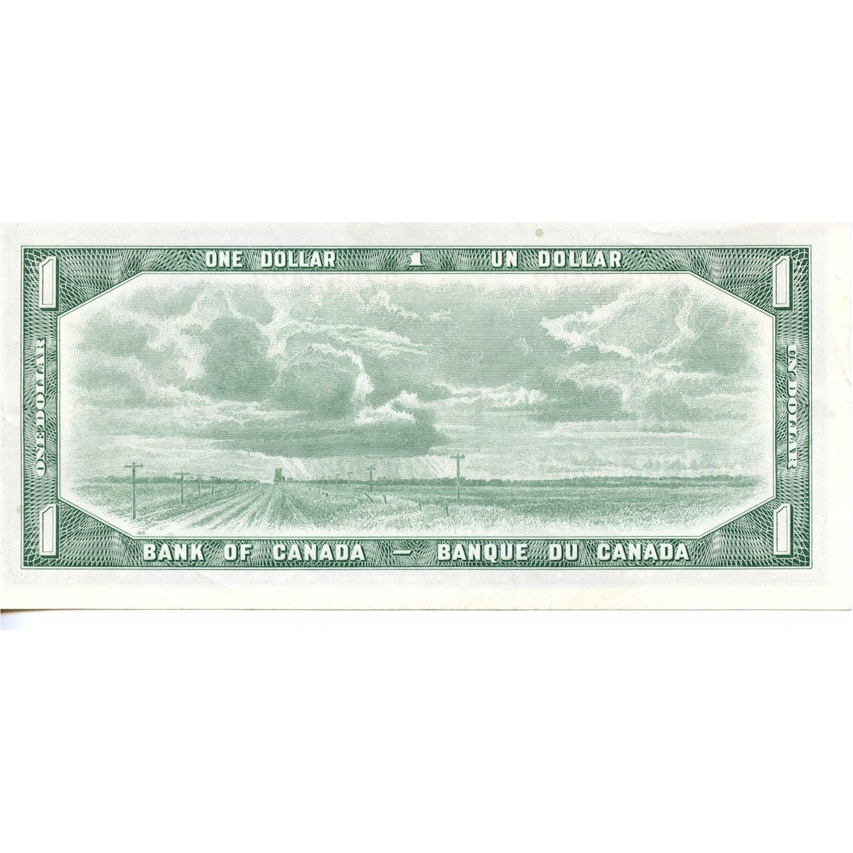 BC-37b-i 1954 Canada $1 Beattie-Rasminsky, H/F, Almost Uncirculated (AU50)