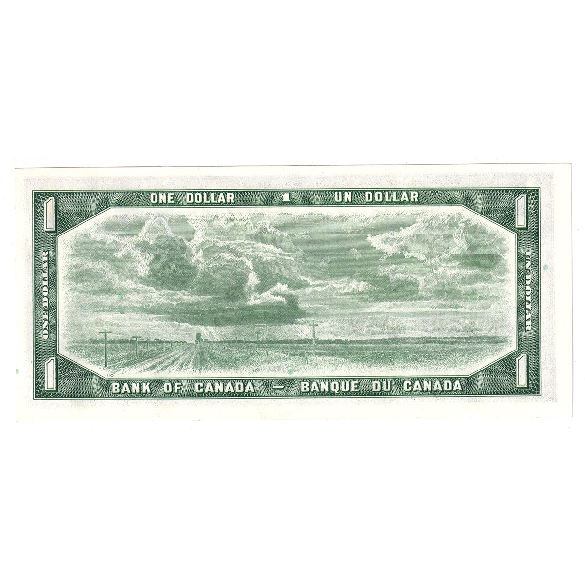 BC-37b-i 1954 Canada $1 Beattie-Rasminsky, K/Z, AU-UNC (AU55)