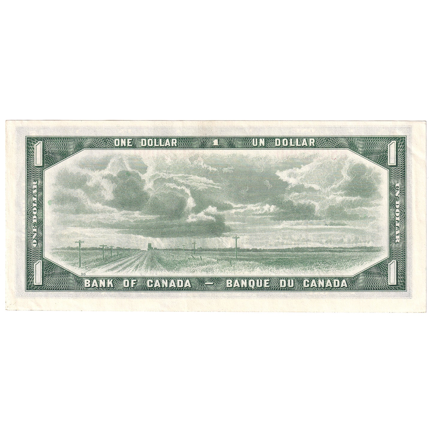 BC-37b-i 1954 Canada $1 Beattie-Rasminsky, L/M, Almost Uncirculated (AU50)