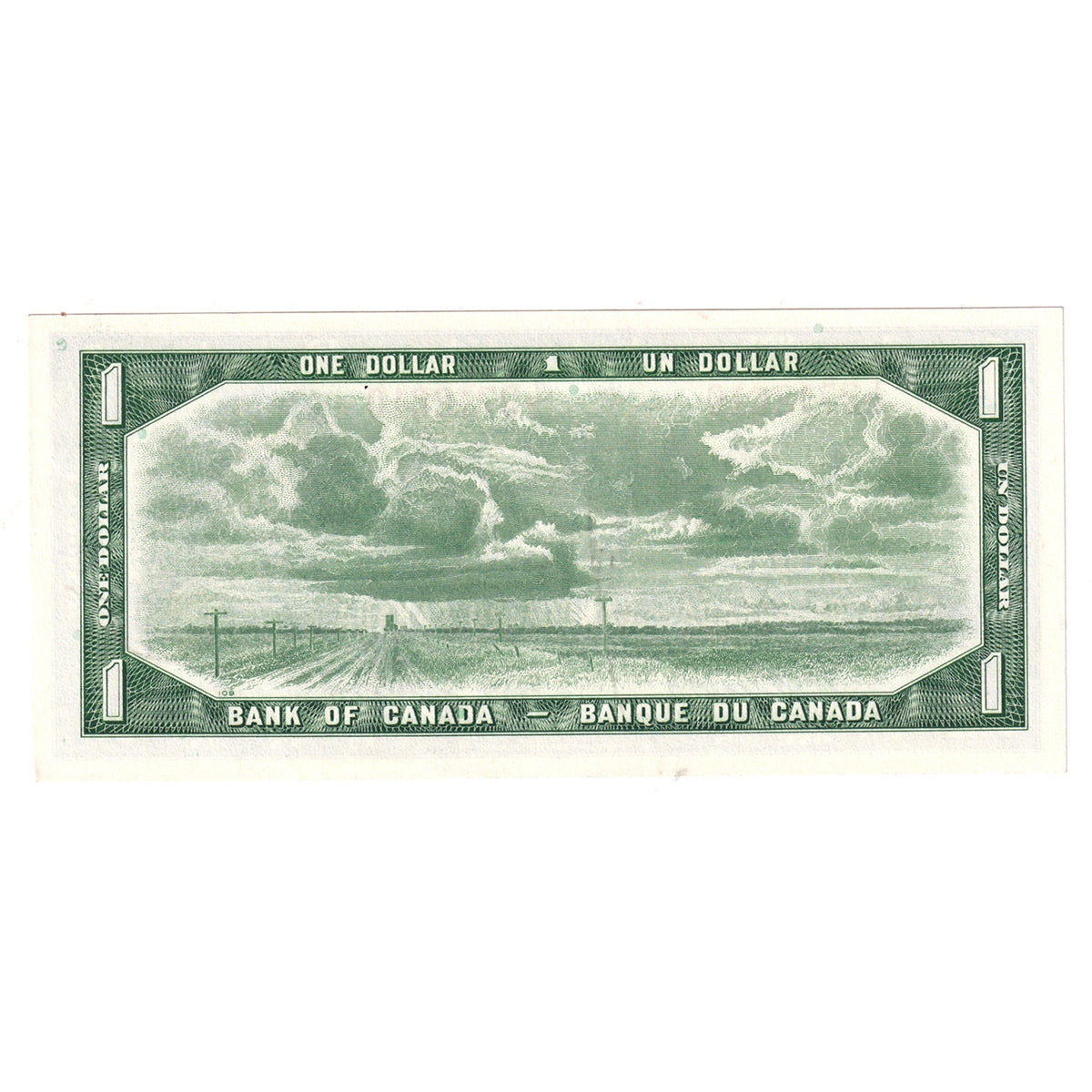 BC-37b-i 1954 Canada $1 Beattie-Rasminsky, L/Z, AU-UNC (AU55)