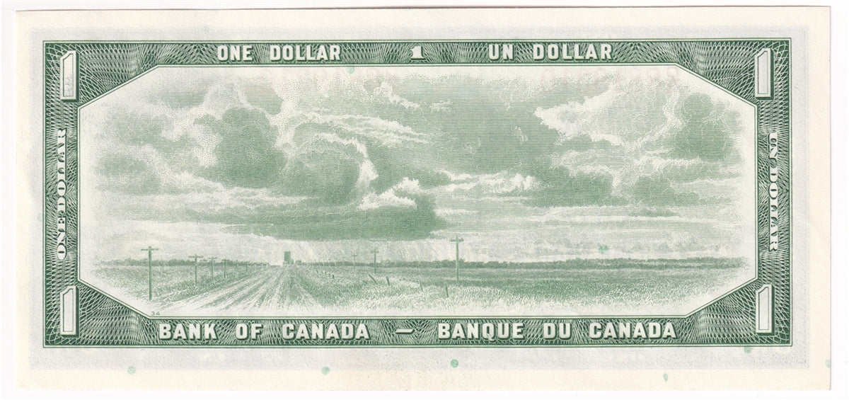 BC-37b-i 1954 Canada $1 Beattie-Rasminsky, O/M, AU-UNC (AU55)