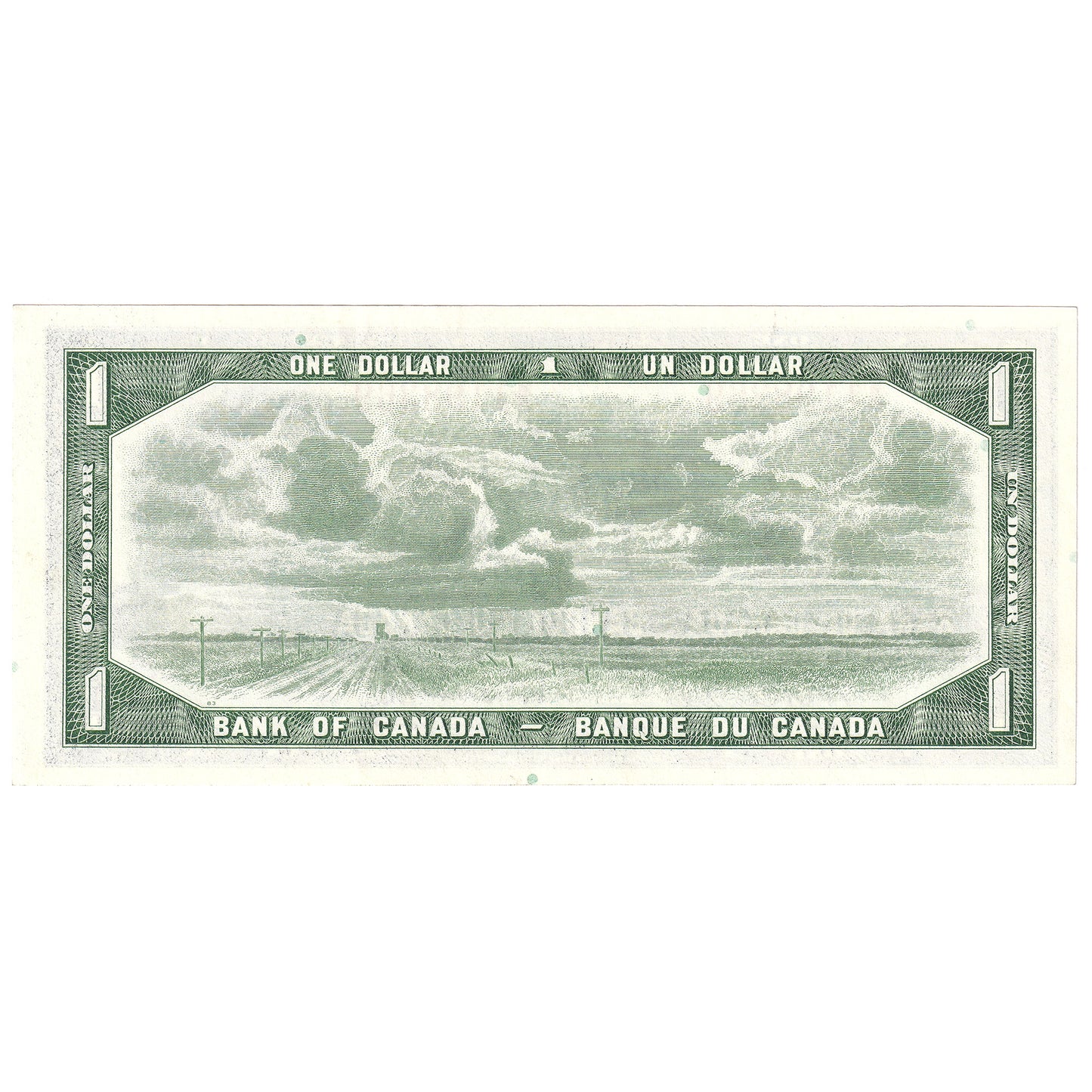 BC-37b-i 1954 Canada $1 Beattie-Rasminsky, W/P, Uncirculated (MS60)