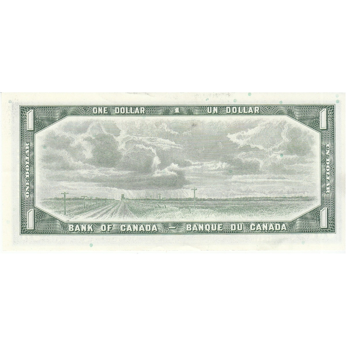 BC-37b-i 1954 Canada $1 Beattie-Rasminsky, W/Z, Almost Uncirculated (AU50)