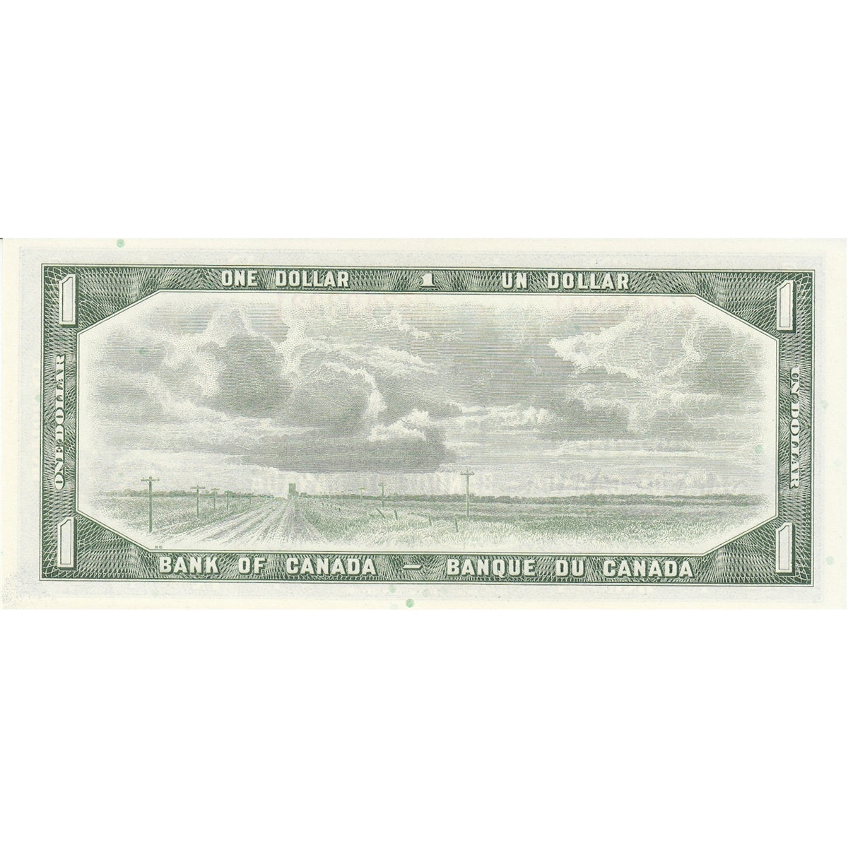 BC-37b-i 1954 Canada $1 Beattie-Rasminsky, Z/P, Almost Uncirculated (AU50)
