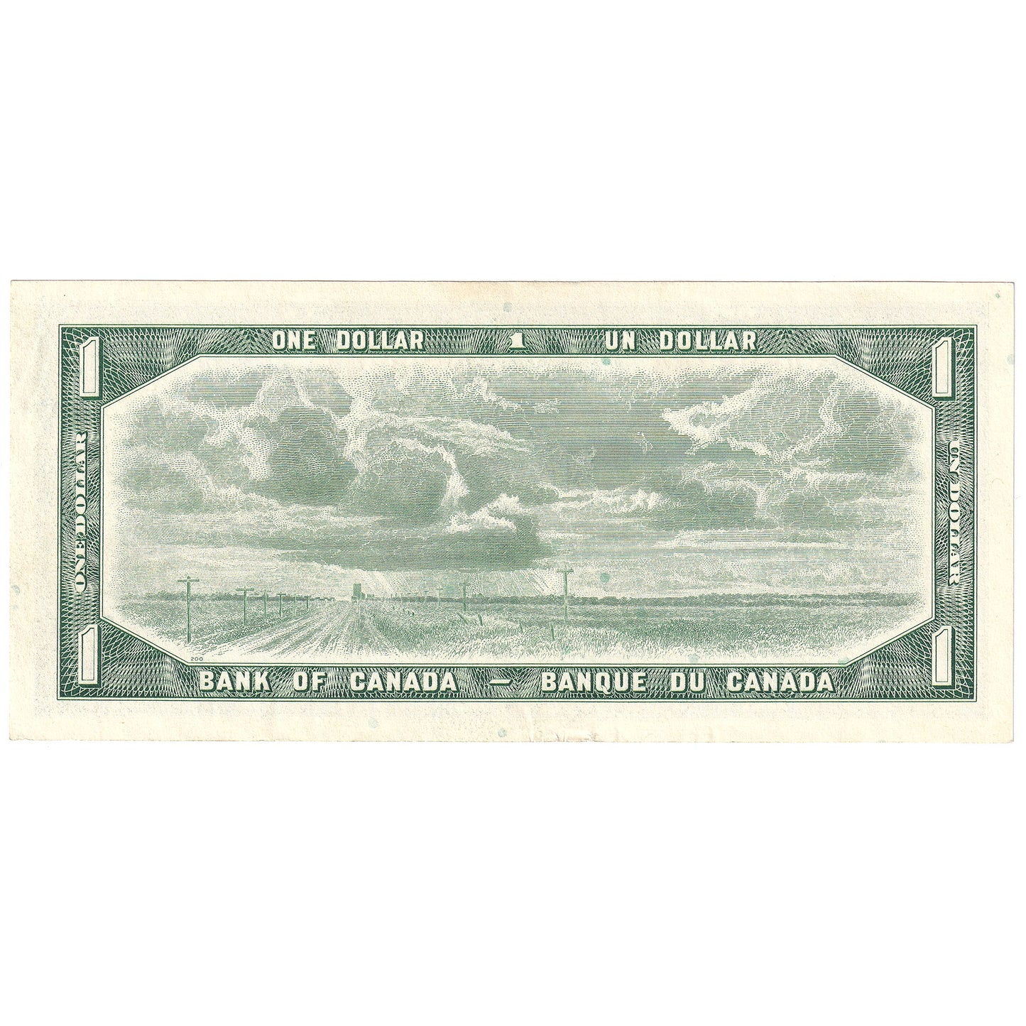 BC-37c 1954 Canada $1 Bouey-Rasminsky, O/F, Almost Uncirculated (AU50)