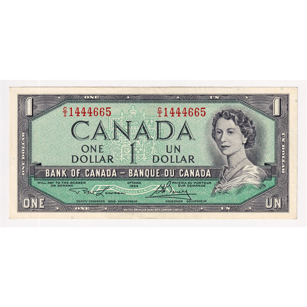 BC-37d 1954 Canada $1 Lawson-Bouey, C/I, EF-AU