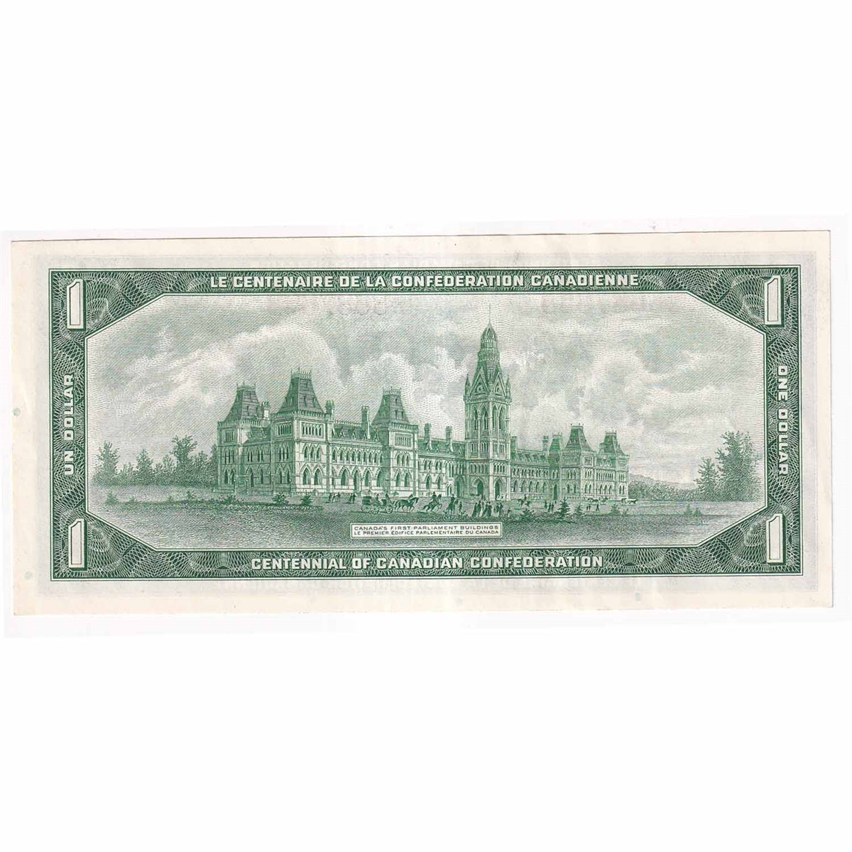 BC-45b 1967 Canada $1 Beattie-Rasminsky, L/O, Almost Uncirculated (AU50)
