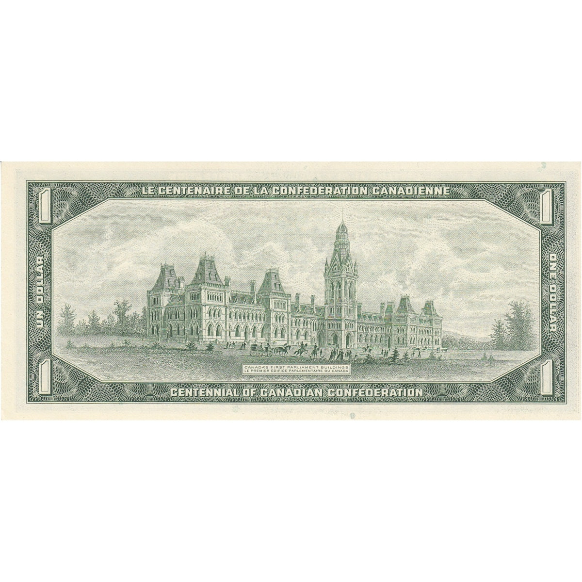 BC-45b-i 1967 Canada $1 Beattie-Rasminsky, H/P, Uncirculated (MS60)