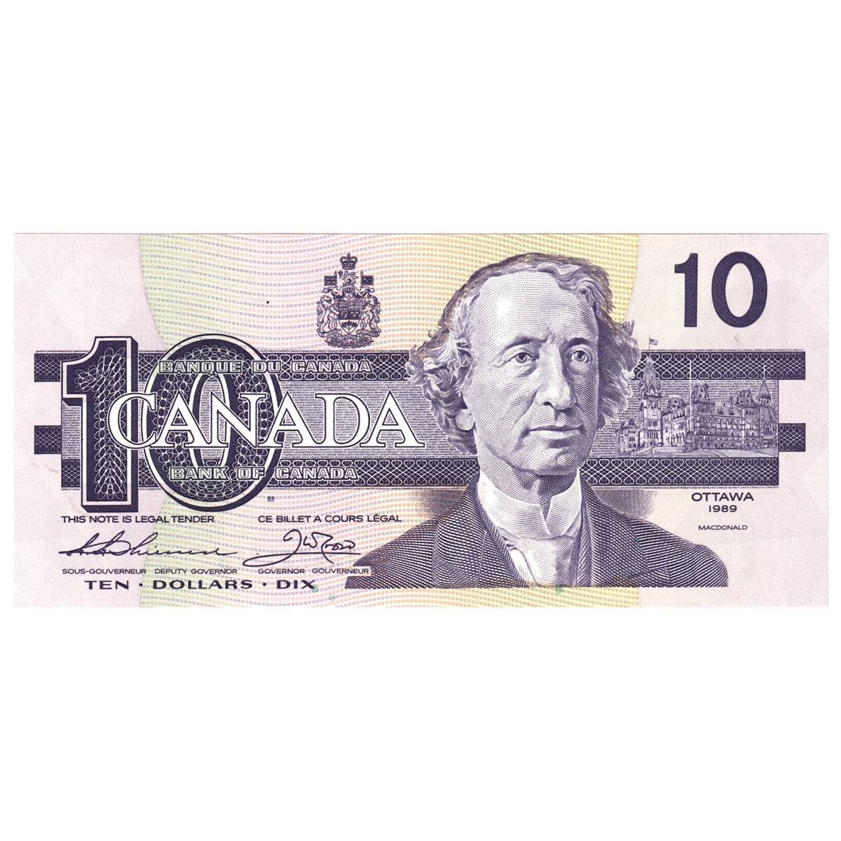 BC-57a-N1-iii 1989 Canada $10 Thiessen-Crow, 4 digit RADAR, ATR, Choice Uncirculated (CUNC63)