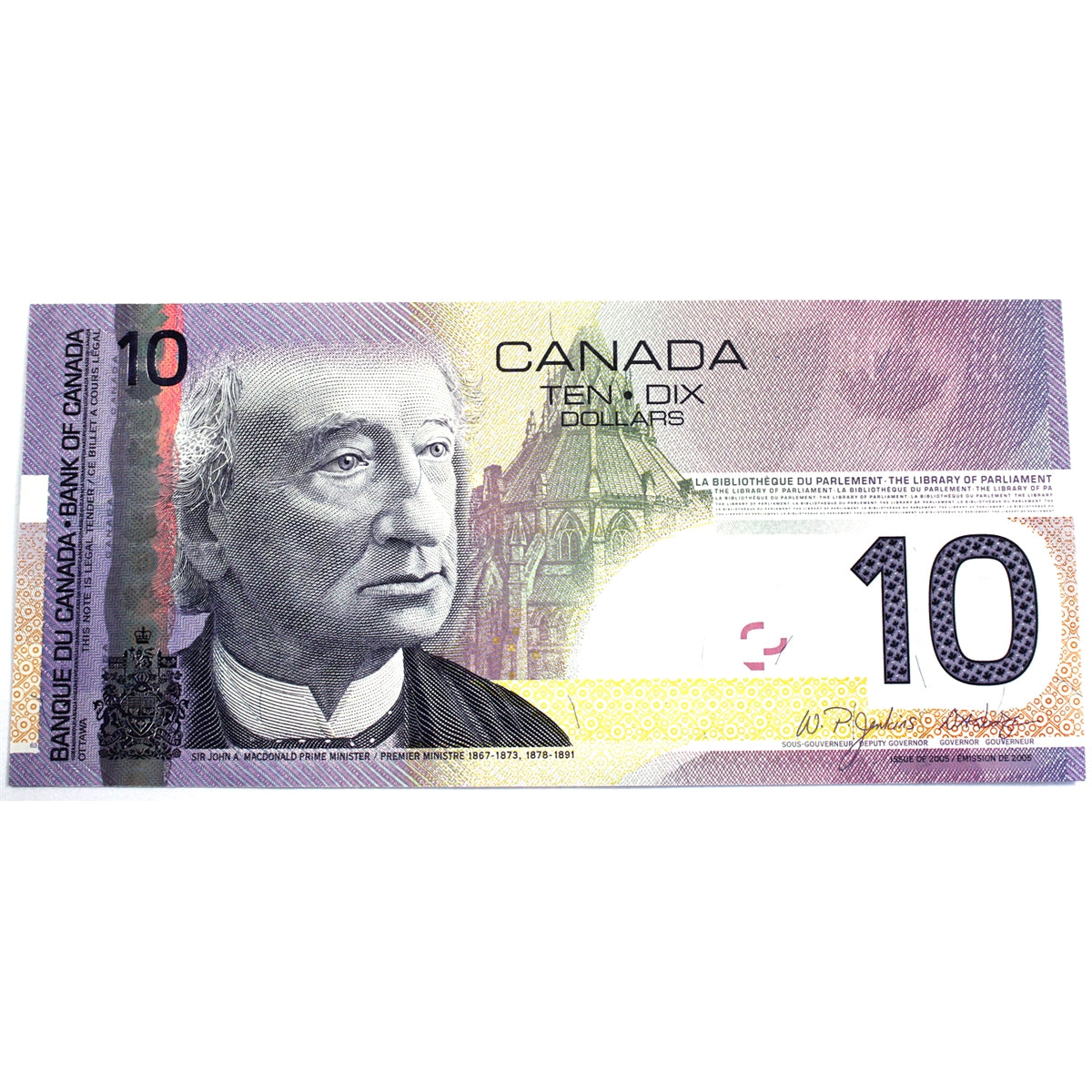 BC-68aA 2007 Canada $10 Jenkins-Dodge, BTG (7.777-7.780), Almost Uncirculated (AU50)