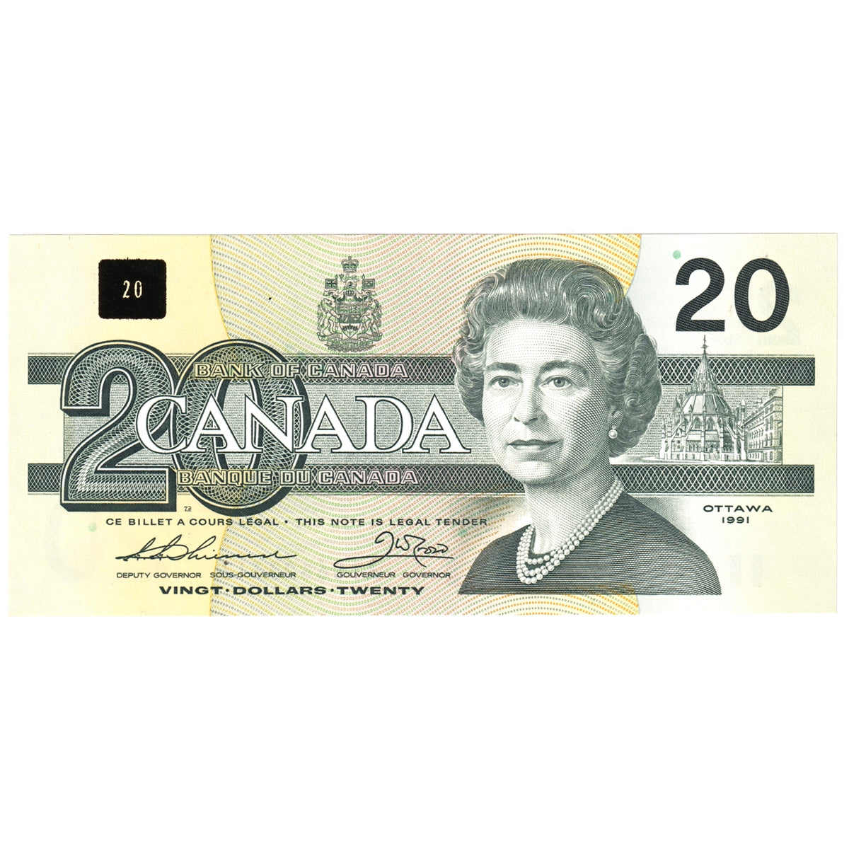 BC-58a-ii 1991 Canada $20 Thiessen-Crow, AIS, AU-UNC