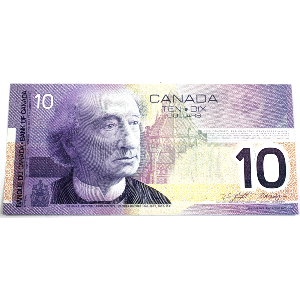 BC-63b 2002 Canada $10 Knight-Dodge, FEJ, Almost Uncirculated (AU50)