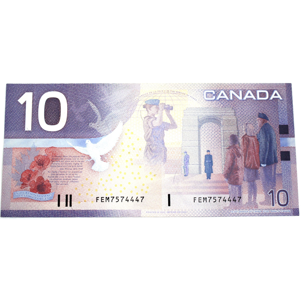 BC-63bA 2001 Canada $10 Knight-Dodge, FEA (9.00-9.72), Choice Uncirculated (CUNC63)