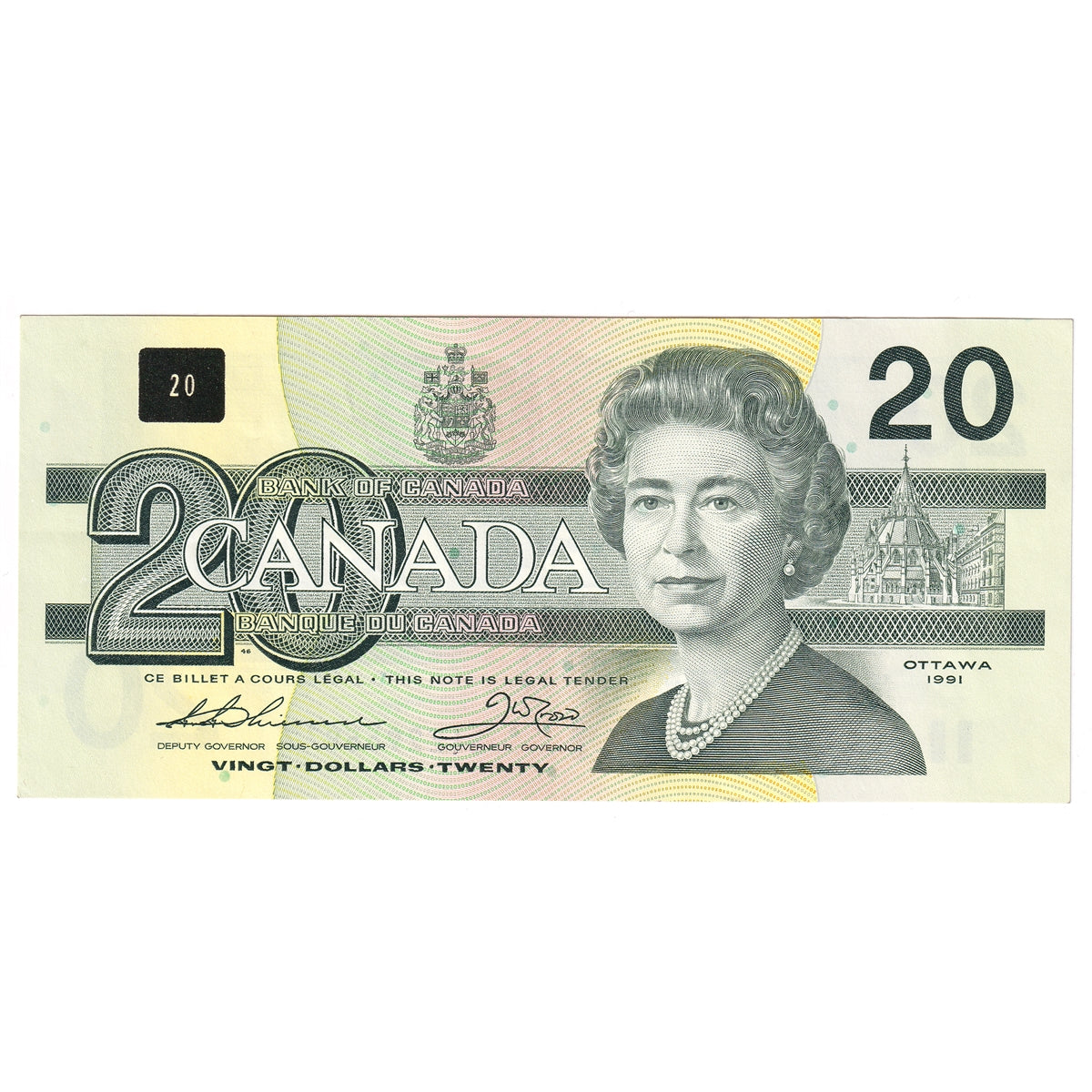 BC-58a 1991 Canada $20 Thiessen-Crow, EIE, EF-AU (EF45)