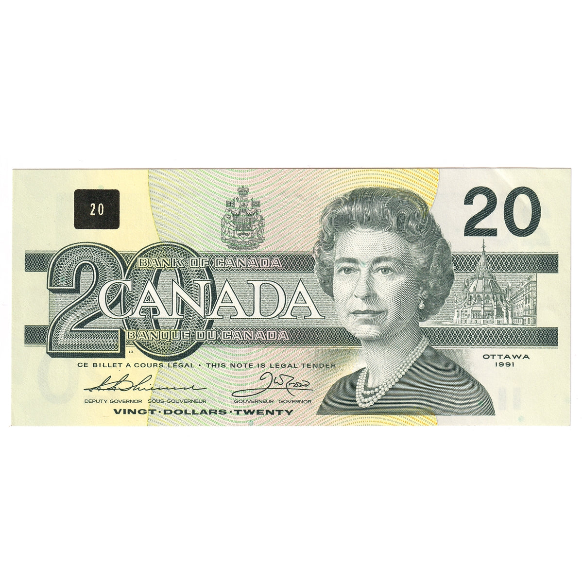BC-58a 1991 Canada $20 Thiessen-Crow, EIG, AU-UNC (AU55)