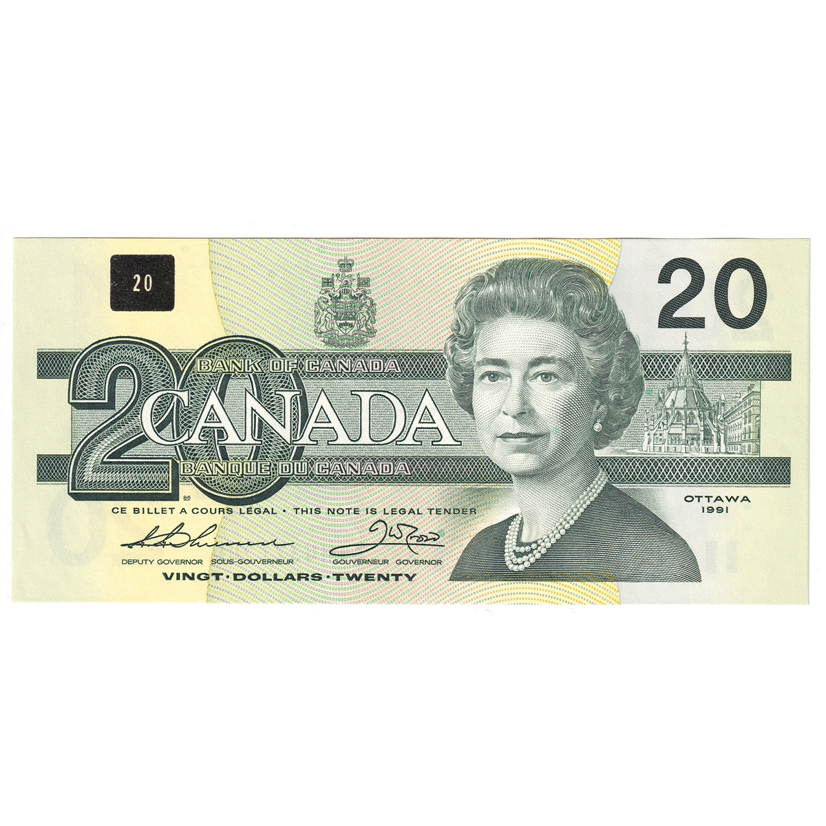BC-58a-ii 1991 Canada $20 Thiessen-Crow, AIH, UNC