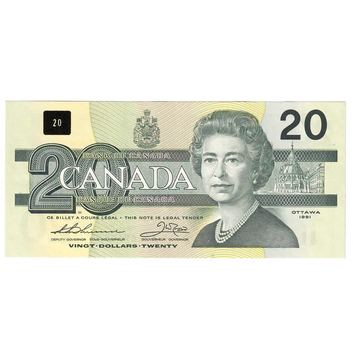 BC-58a-ii 1991 Canada $20 Thiessen-Crow, AIL, AU