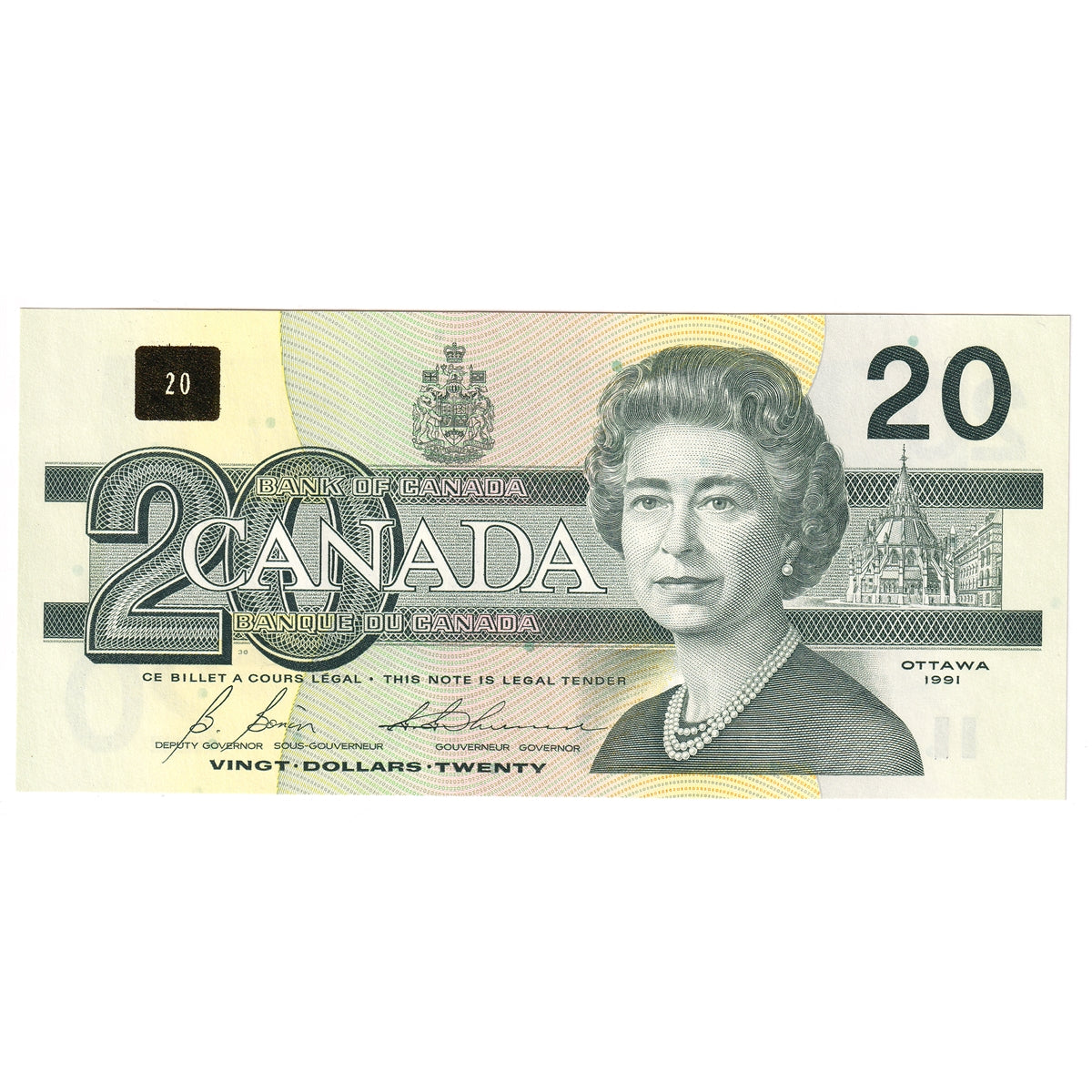 BC-58b 1991 Canada $20 Bonin-Thiessen, ESY, CUNC