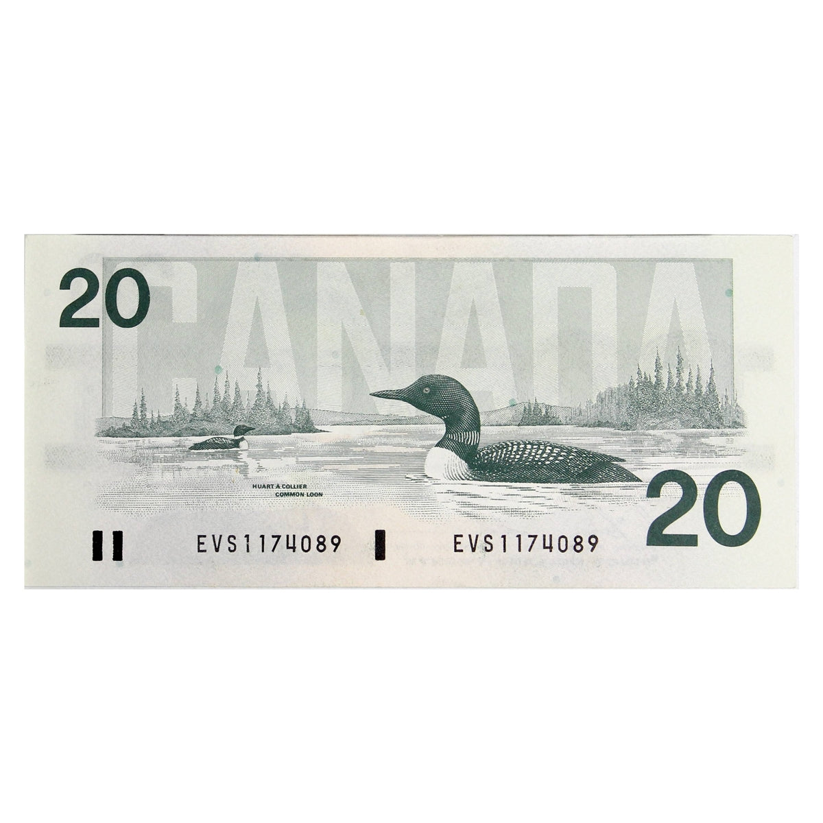 BC-58b 1991 Canada $20 Bonin-Thiessen, EVS, AU-UNC